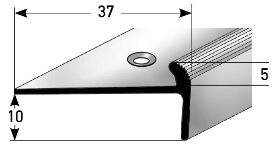 JOKA Treppenkante gebohrt Alu eloxiert silberfarbig 653561 270 cm 270 x 3,7 cm