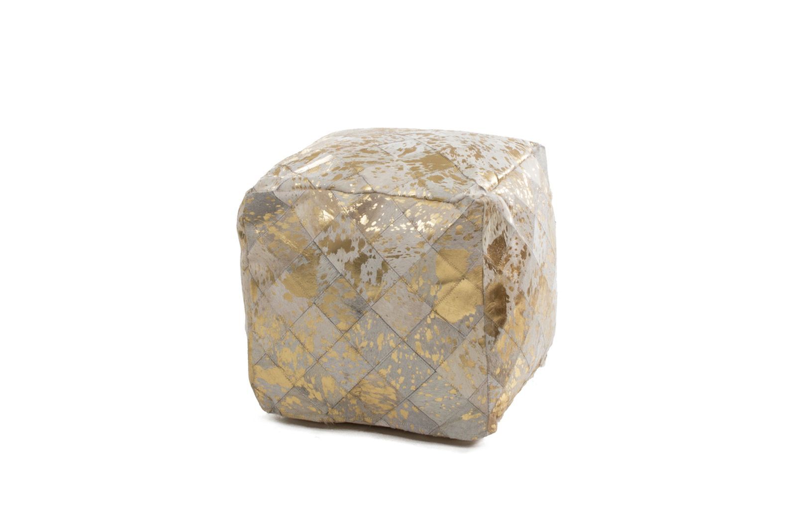 Lavish Pouf 210 Elfenbein / Gold - 45 cm (L) x 45 cm (B) x 45 cm (H)