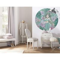 Selbstklebende Vlies Fototapete/Wandtattoo - Jasmin Elegant MInt  - Größe 125 x 125 cm