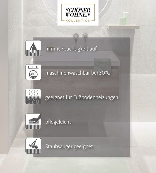Badematte BALI Grau - 60 cm x 90 cm