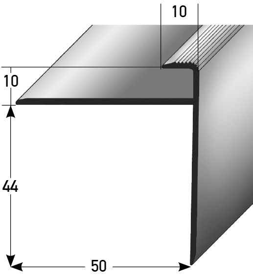 Einschubprofil 10 mm mit 44 mm Nase silber 671268 270cm 270 x 5 cm