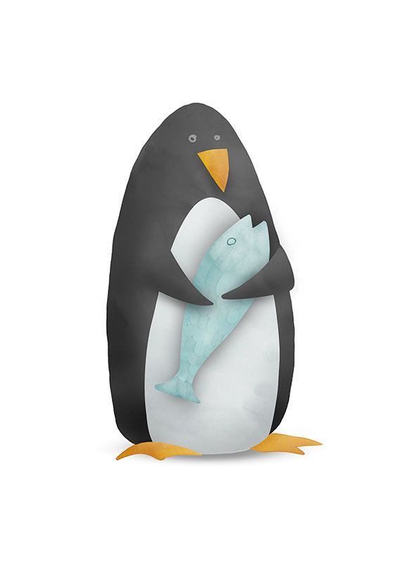 Komar Wandbild - Cute Animal Penguin - Größe: 50 x 70 cm