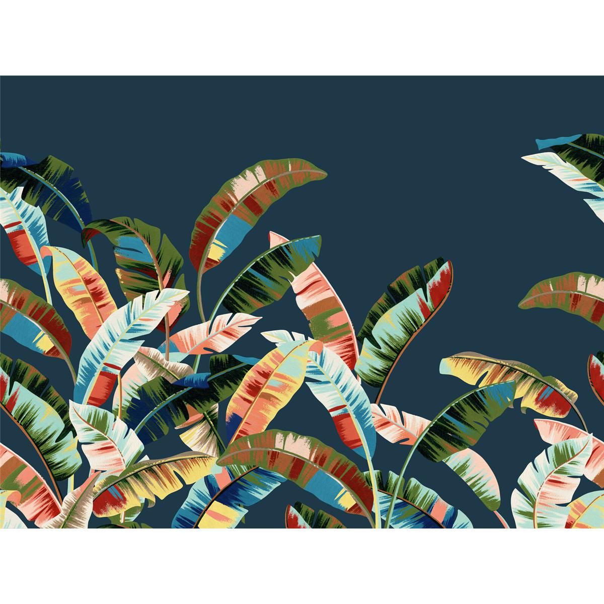 Tapete Nature Botanical Wandbild Nachtblau ansatzfrei 400 cm x 3 m