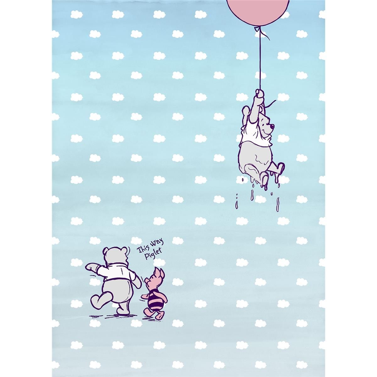 Papier Fototapete - Winnie Pooh Piglet - Größe 184 x 254 cm