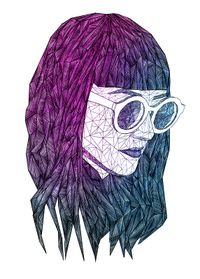 Komar Wandbild - Grid Violet - Größe: 50 x 70 cm