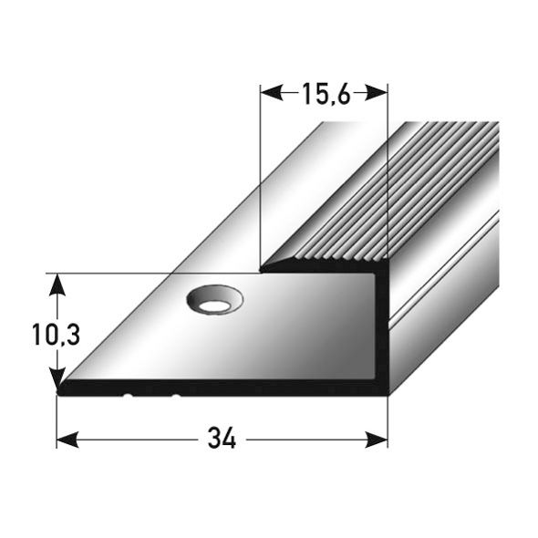 Einschubprofil 10 mm aluminium silber 295075 270cm 270 x 3,4 cm