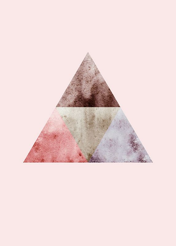 Komar Wandbild - Triangles Top Red - Größe: 50 x 70 cm