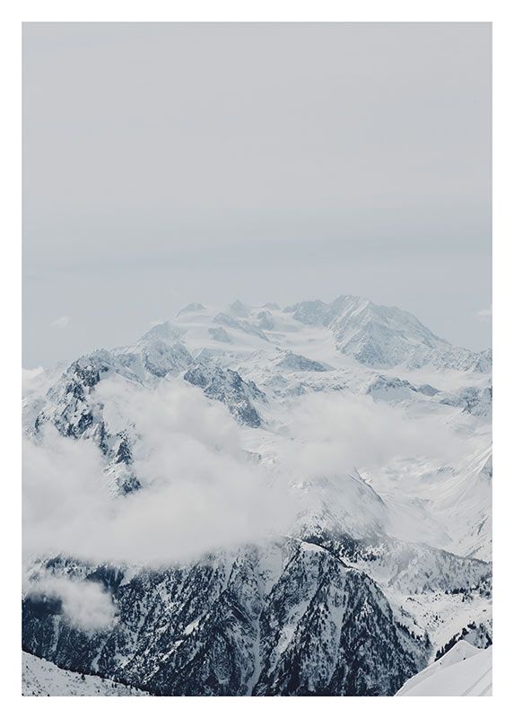 Komar Wandbild - Mountains Clouds - Größe: 50 x 70 cm