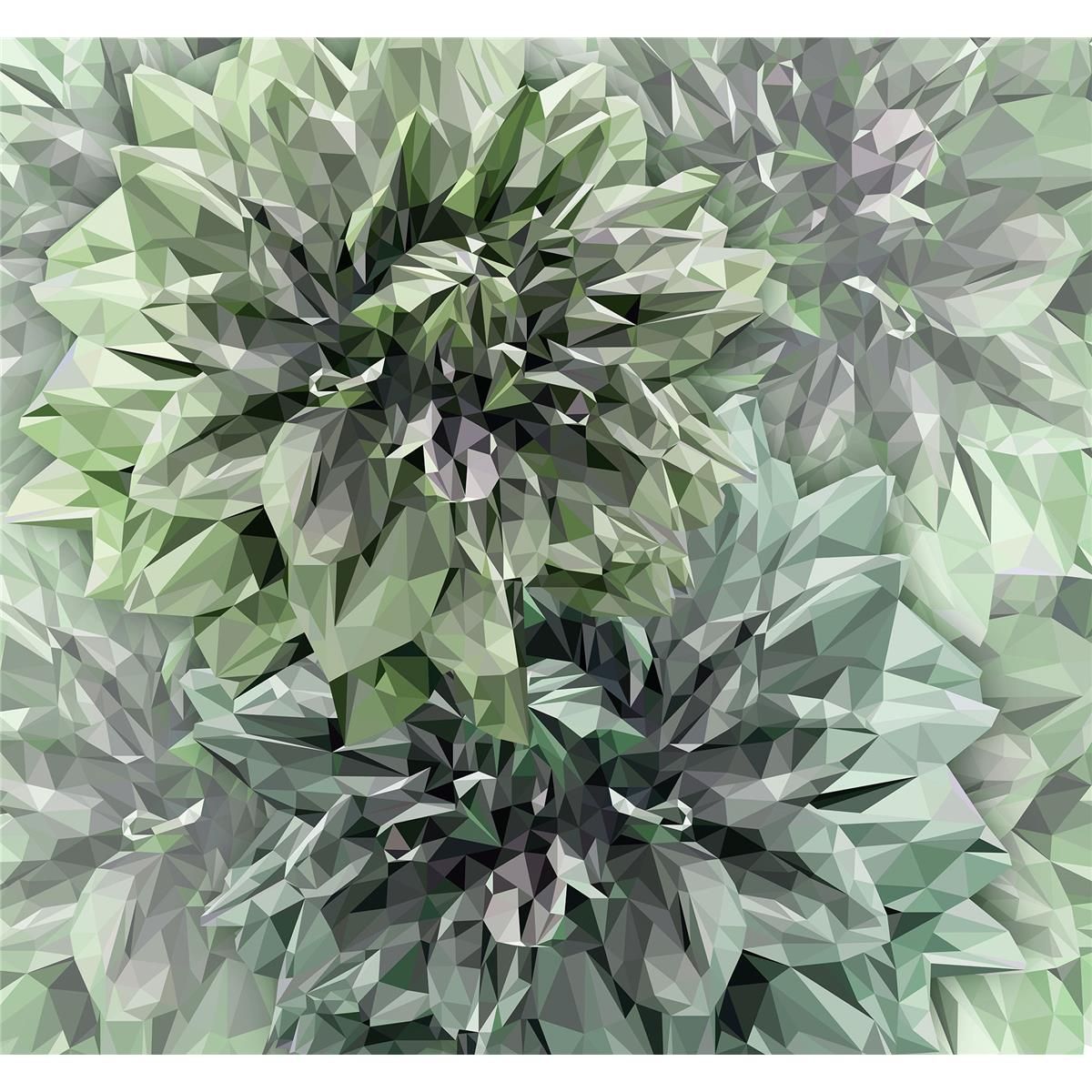 Vlies Fototapete - Emerald Flowers - Größe 300 x 280 cm