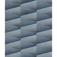 Tapete Modern graphisch Vinyltapete Dunkelblau versetzter Ansatz 53 cm x 10,05 m