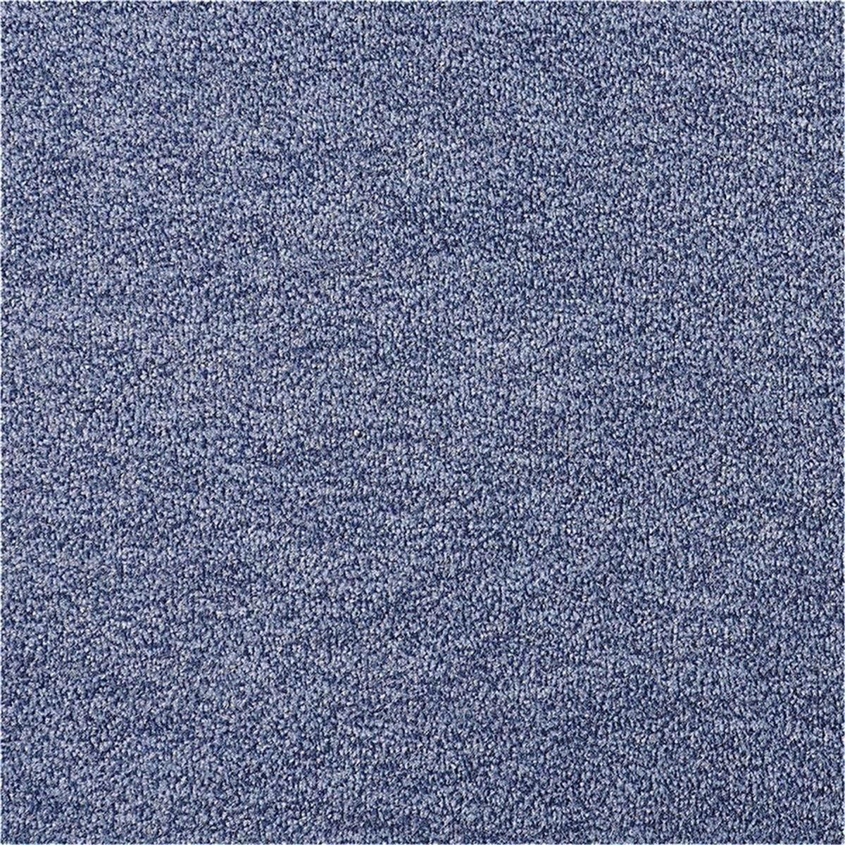 Teppichfliesen 25 x 100 cm selbsthaftend INFLOOR-GIRLOON Charme-MO Blau 340 meliert