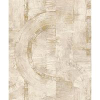 Tapete Modern graphisch Vinyltapete Dunkelbeige versetzter Ansatz 53 cm x 10,05 m