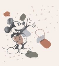 Vlies Fototapete - Mickey Organic Shapes - Größe 250 x 280 cm