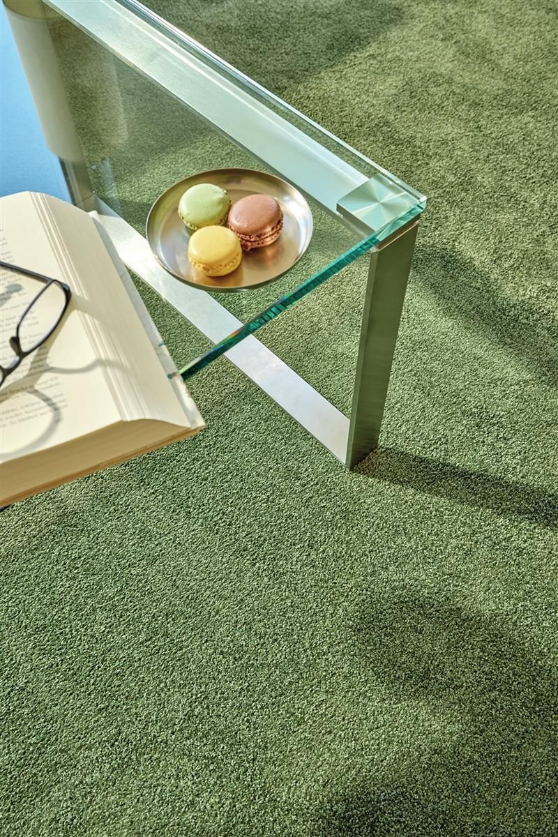 Teppichboden Vorwerk Passion 1001 LUANA Soft Frisé Grün 4H34 - Rollenbreite 400 cm