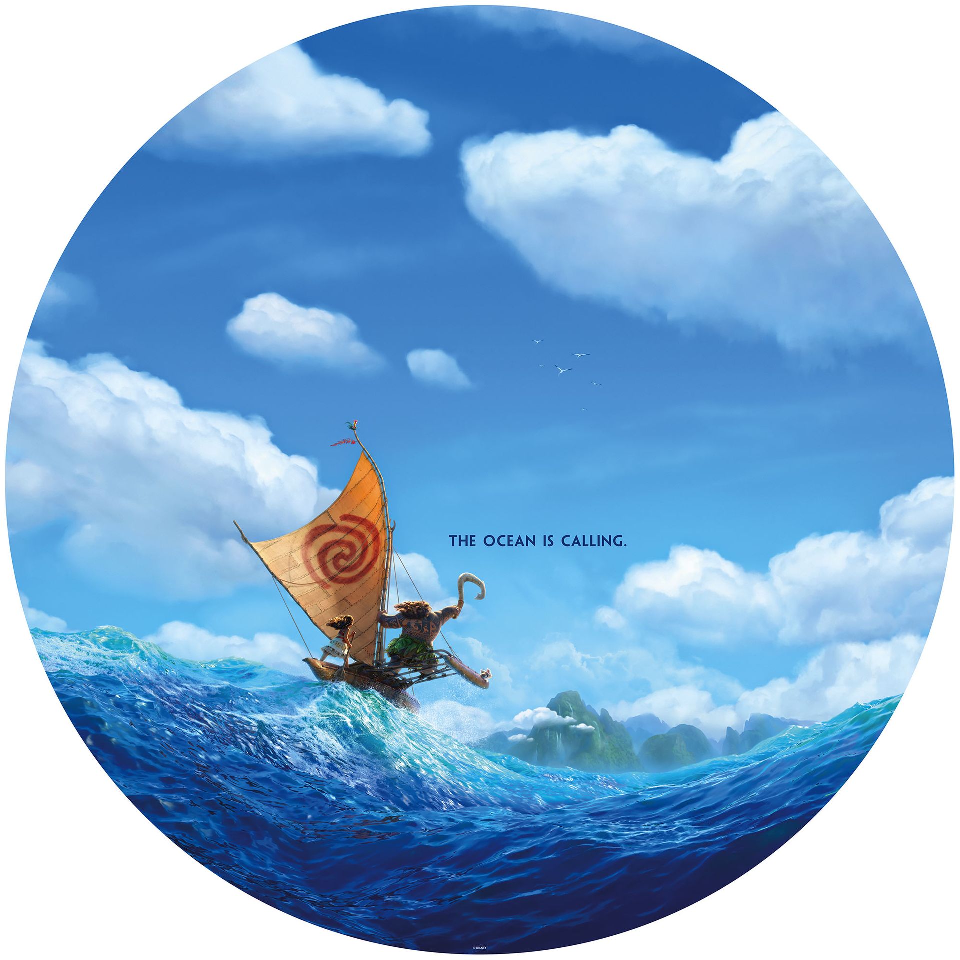Selbstklebende Vlies Fototapete/Wandtattoo - Moana Ocean is calling - Größe 125 x 125 cm