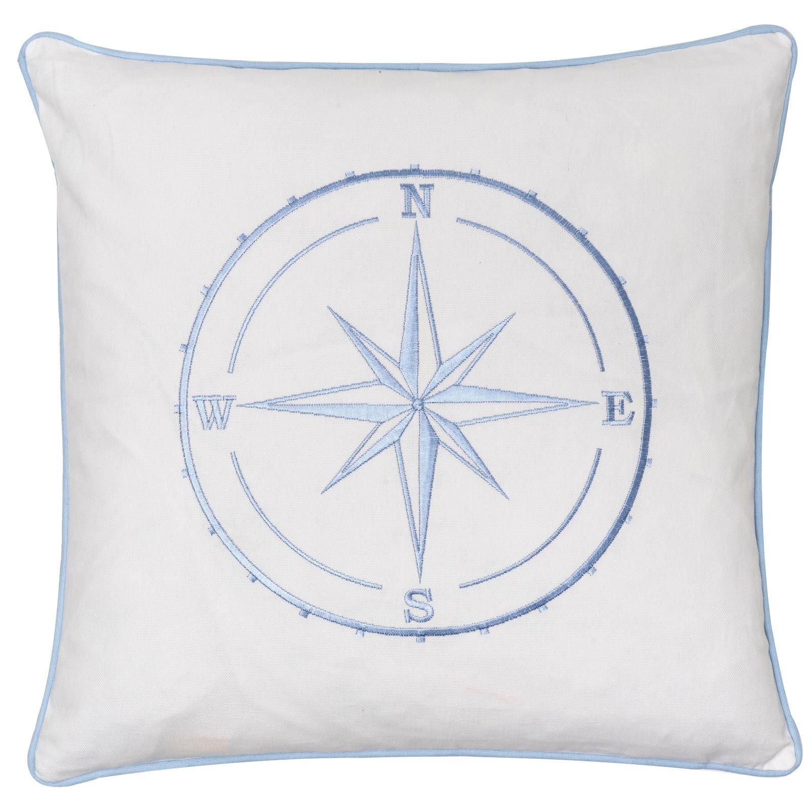 Kissen (gefüllt) KI Sea Dream 01 offwhite-blau B:45cm L:45cm