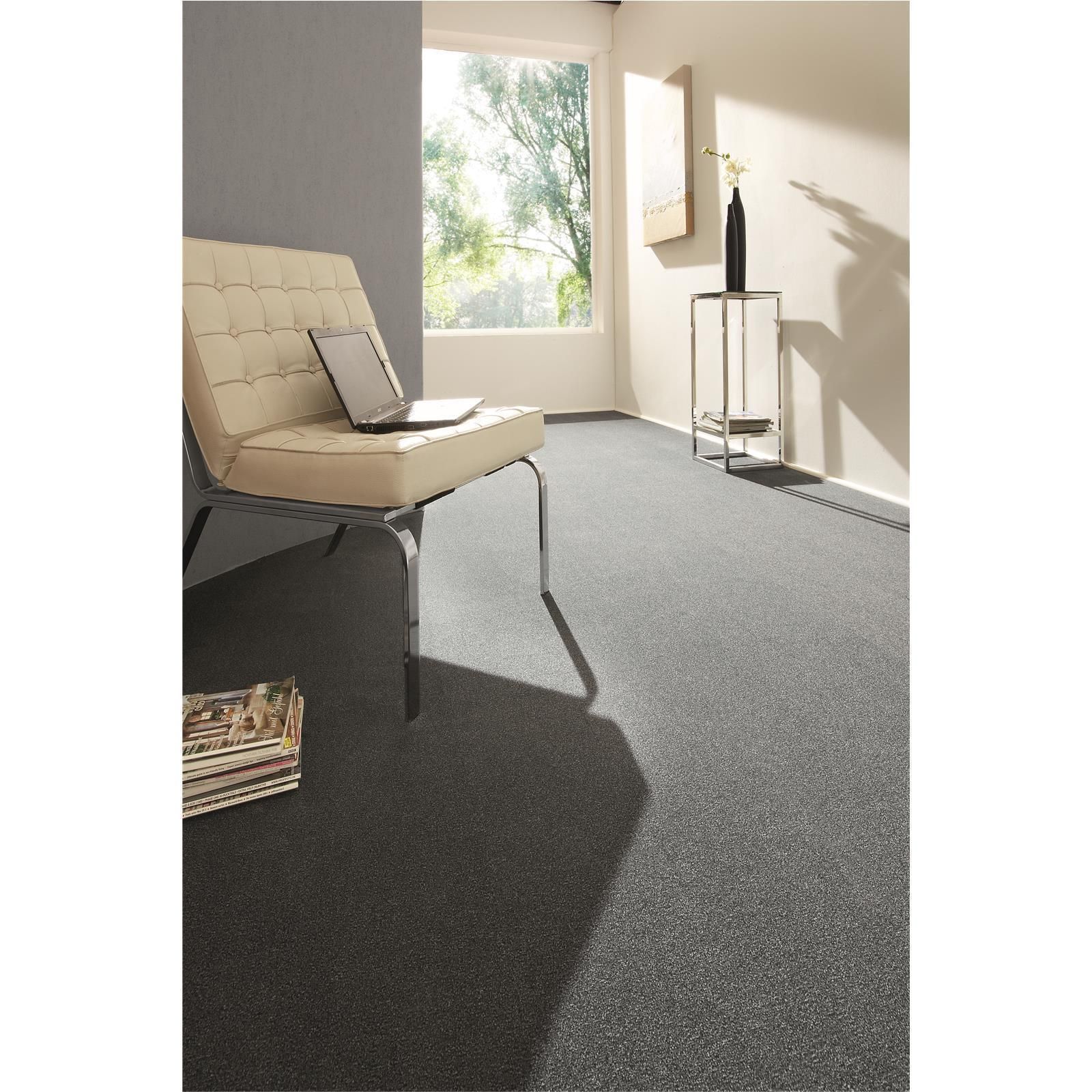 Teppichboden INFLOOR-GIRLOON Chip/Melange Velours Blau 353 meliert - Rollenbreite 400 cm
