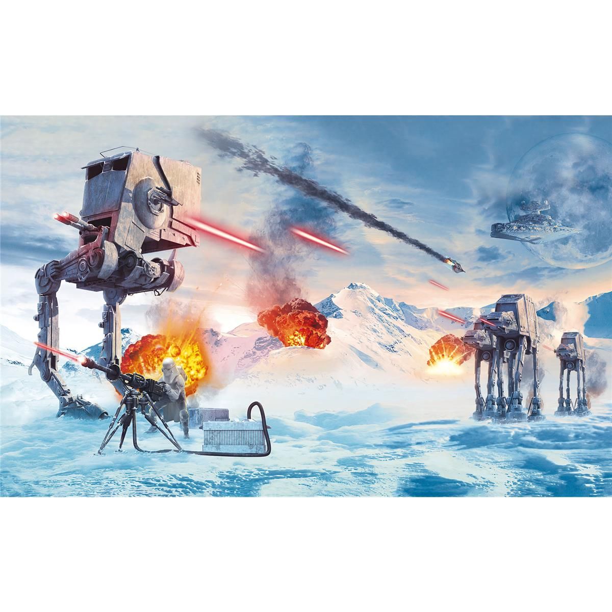 Vlies Fototapete - Star Wars Hoth Showdown- Größe 400 x 250 cm