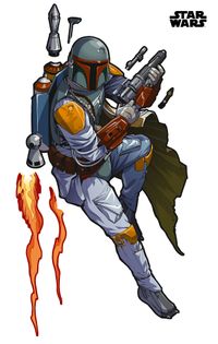 Selbstklebende Vlies Fototapete/Wandtattoo - Star Wars XXL Boba Fett - Größe 127 x 200 cm