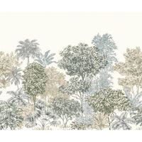 Vlies Fototapete - Painted Palms - Größe 300 x 250 cm