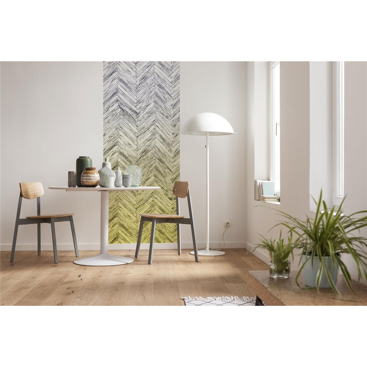 Vlies Fototapete - Herringbone Yellow Panel - Größe 100 x 250 cm