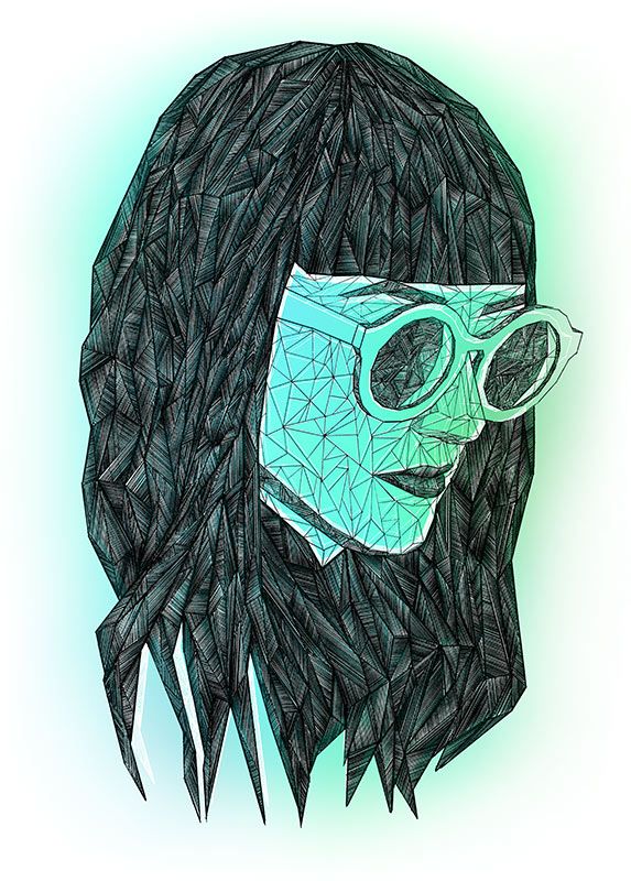 Komar Wandbild - Grid Green - Größe: 50 x 70 cm