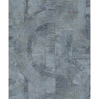 Tapete Modern graphisch Vinyltapete petrol versetzter Ansatz 53 cm x 10,05 m