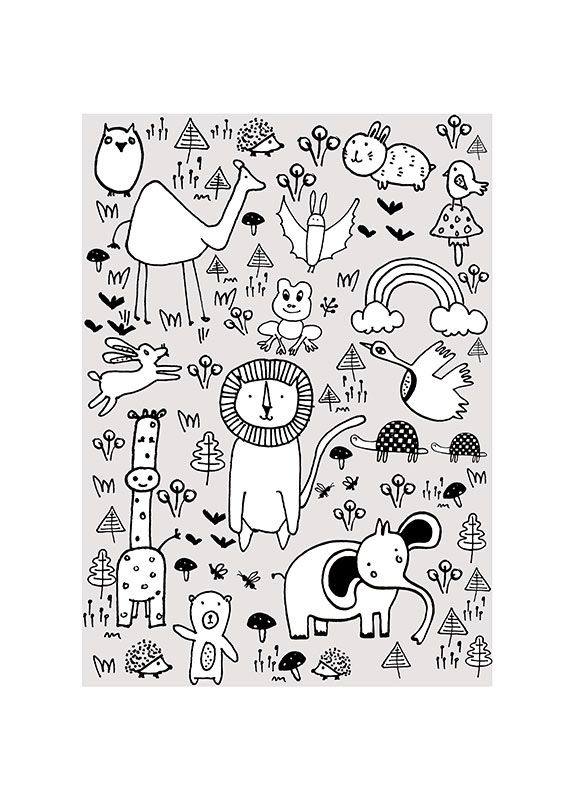 Komar Wandbild - Scribble Park - Größe: 50 x 70 cm