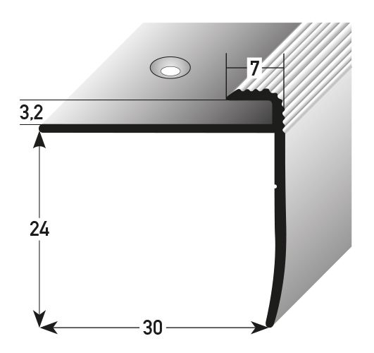 Einschubprofil 3 mm mit 24 mm Nase silber 708681 270cm 270 cm
