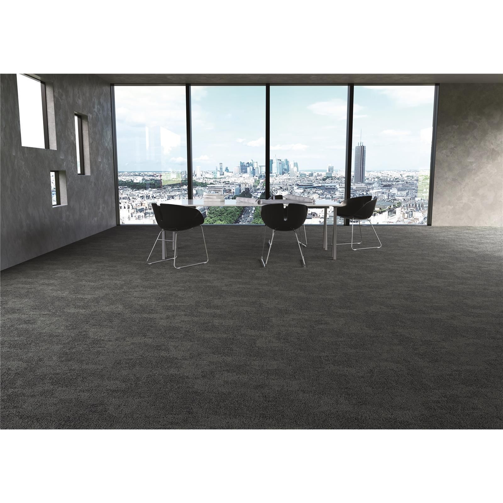 Teppichfliesen 25 x 100 cm selbsthaftend INFLOOR-GIRLOON Challenge Blau 350 gemustert