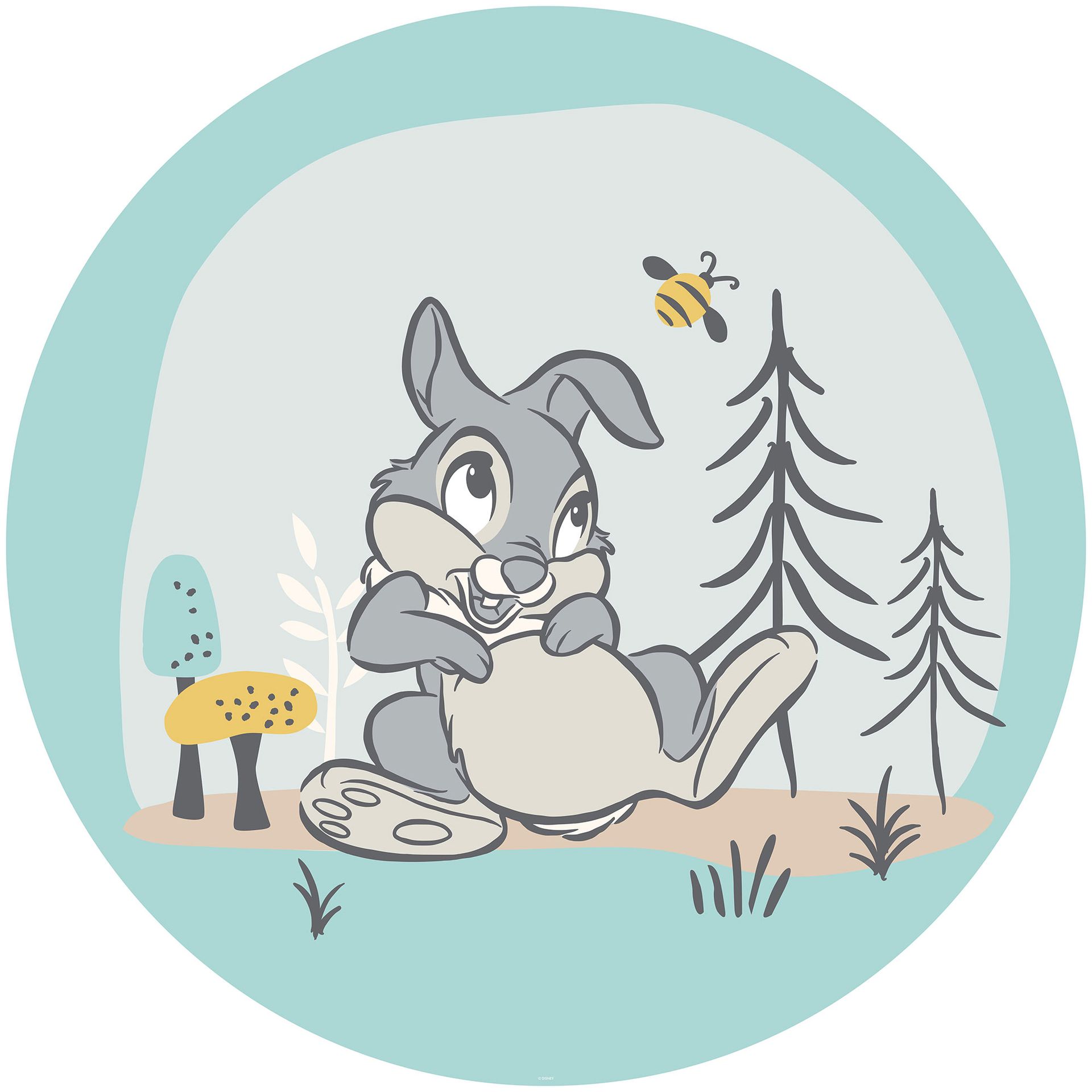 Selbstklebende Vlies Fototapete/Wandtattoo - Bambi Thumper - Größe 125 x 125 cm