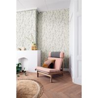 Tapete Modern floral Vinyltapete Grauweiß ansatzfrei 53 cm x 10,05 m