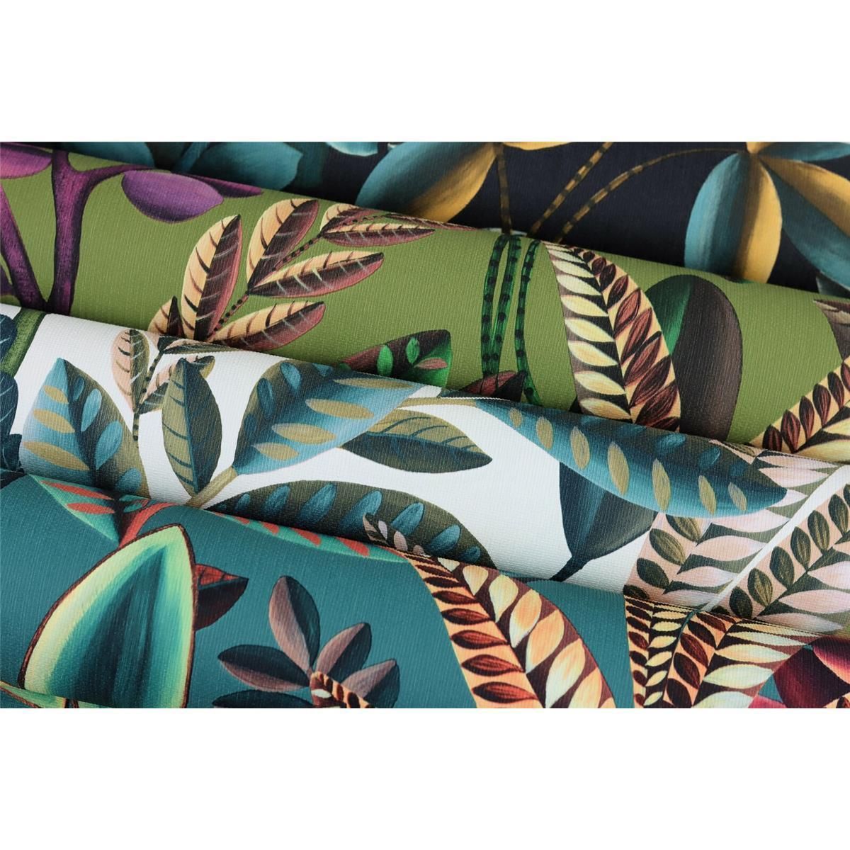 Tapete Nature Botanical Vinyltapete Smaragdgrün versetzter Ansatz 53 cm x 10,05 m