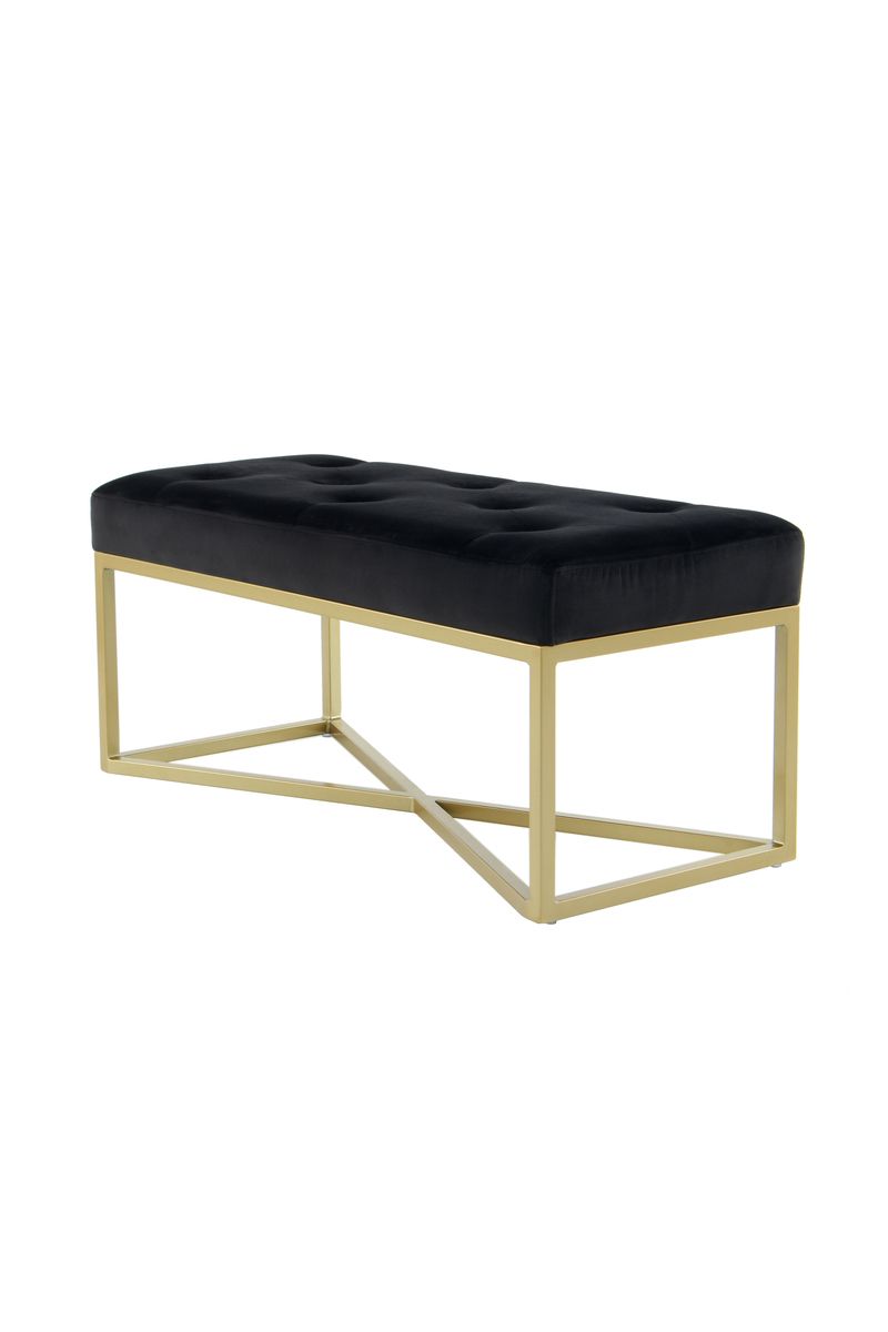 Sitzbank Cameron 125 Schwarz / Gold - 40 cm (L) x 90 cm (B) x 40 cm (H)