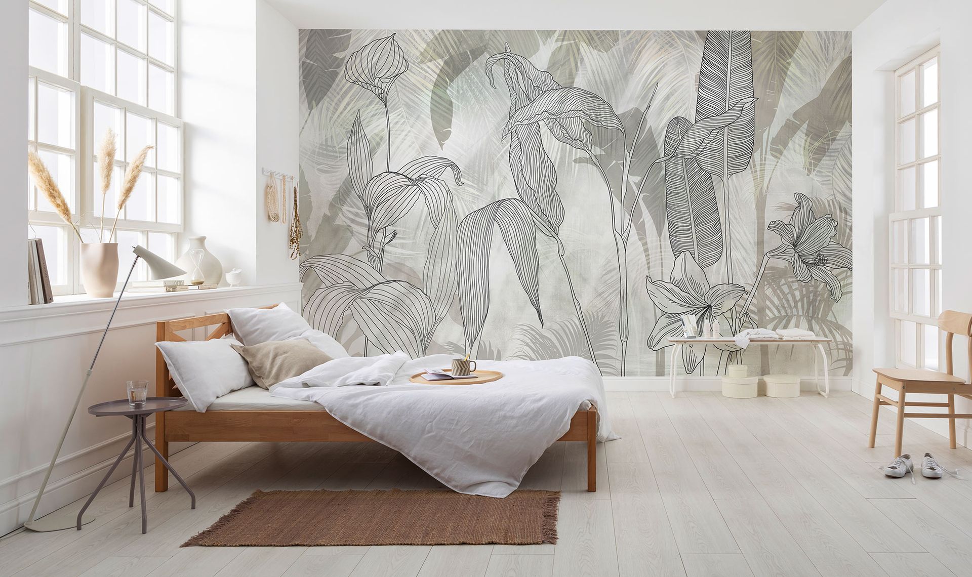 Vlies Fototapete - Linierte Lilien  - Größe 400 x 250 cm