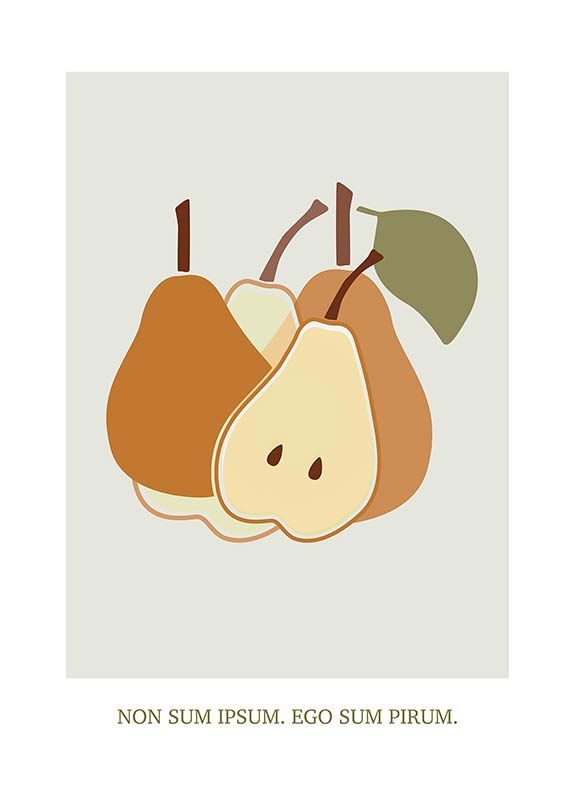 Komar Wandbild - Cultivated Pears  - Größe: 50 x 70 cm