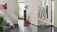 Tapete Modern graphisch Vinyltapete Mittelgrau versetzter Ansatz 53 cm x 10,05 m