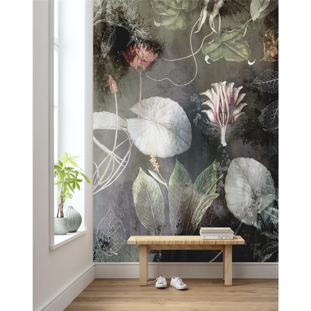Vlies Fototapete - Night Flowers - Größe 200 x 280 cm