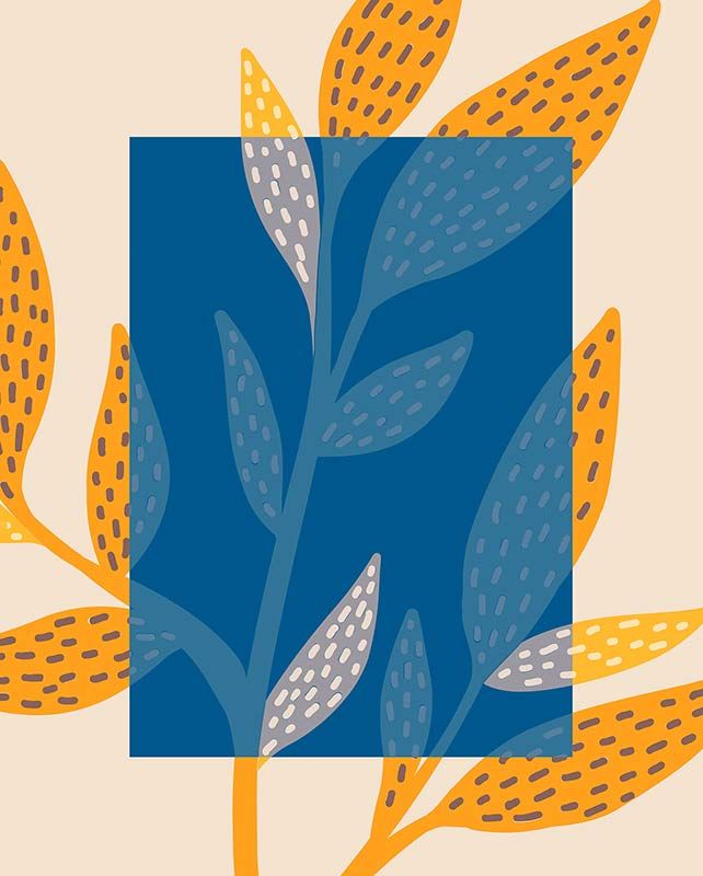Komar Wandbild - Illustration Colorful Foliage  - Größe: 40 x 50 cm
