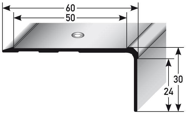 Treppenkante gebohrt Alu eloxiert 270 cm