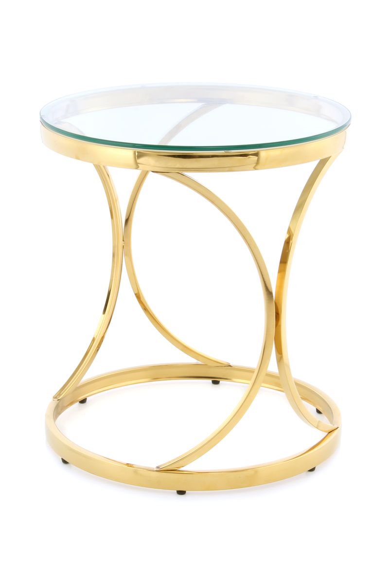 Beistelltisch Weyda 225 Klar / Gold - 50 cm (L) x 50 cm (B) x 55 cm (H)