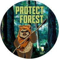 Selbstklebende Vlies Fototapete/Wandtattoo - Star Wars Protect the Forest - Größe 125 x 125 cm