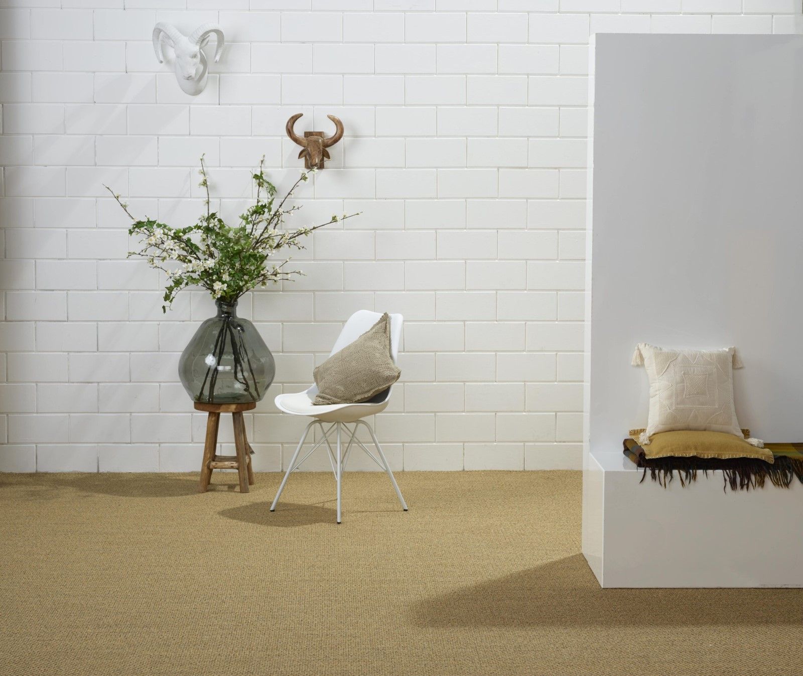 Sisal Teppichboden Bouclé Haselnuss 9008 Tigra ITC uni - Rollenbreite 400 cm