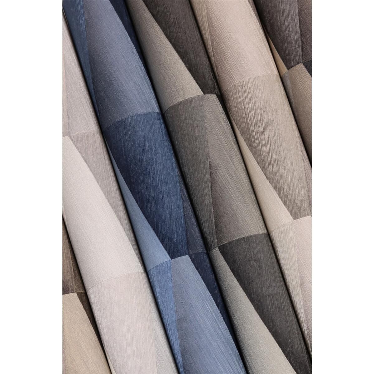 Tapete Modern graphisch Vinyltapete Anthrazit versetzter Ansatz 53 cm x 10,05 m