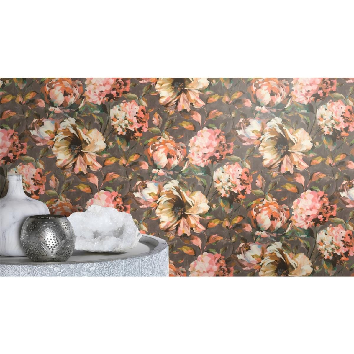 Tapete Nature Floral Vinyltapete Mauve versetzter Ansatz 53 cm x 10,05 m