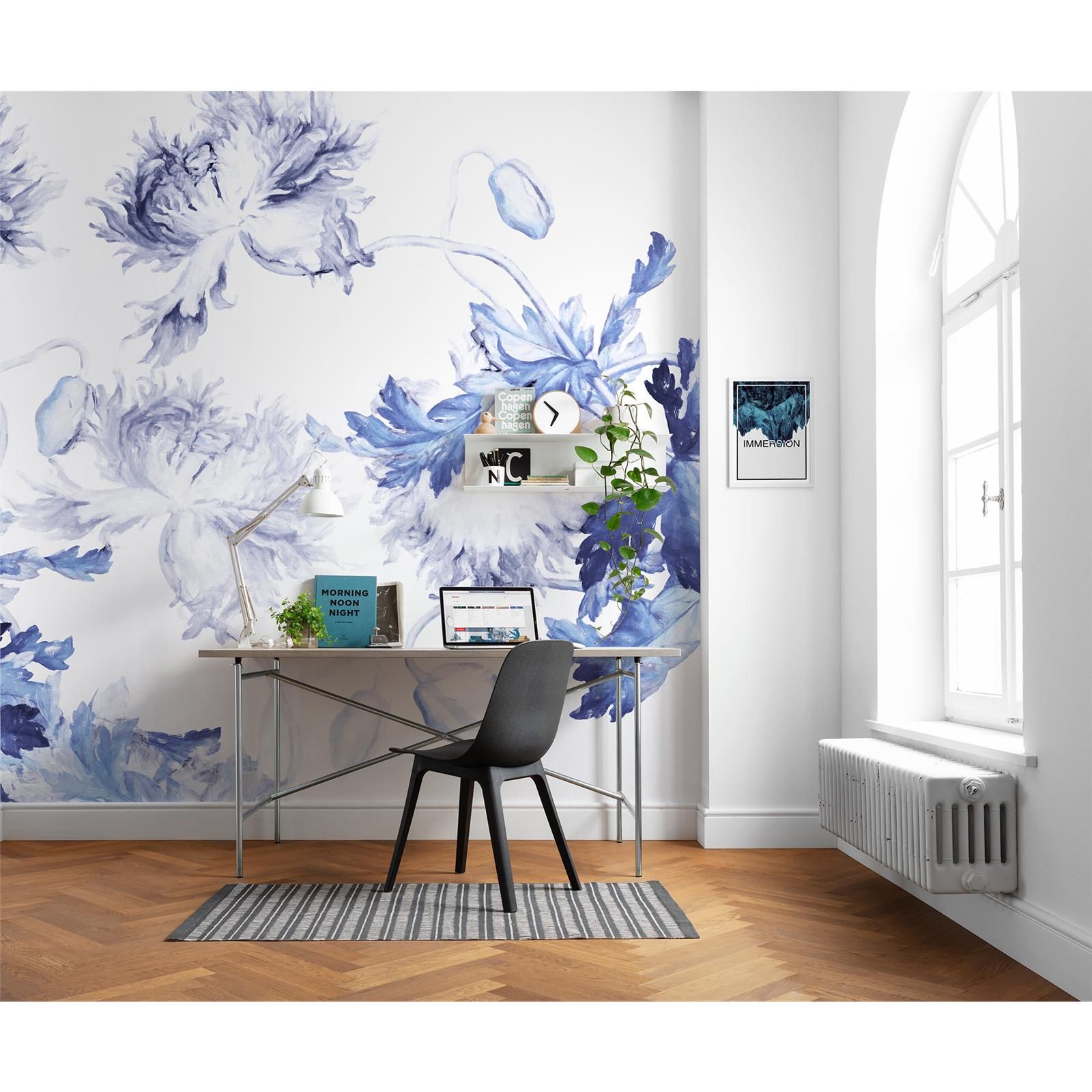 Vlies Fototapete - Blue Silhouettes  - Größe 350 x 250 cm