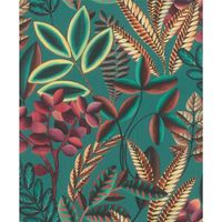 Tapete Nature Botanical Vinyltapete Smaragdgrün versetzter Ansatz 53 cm x 10,05 m