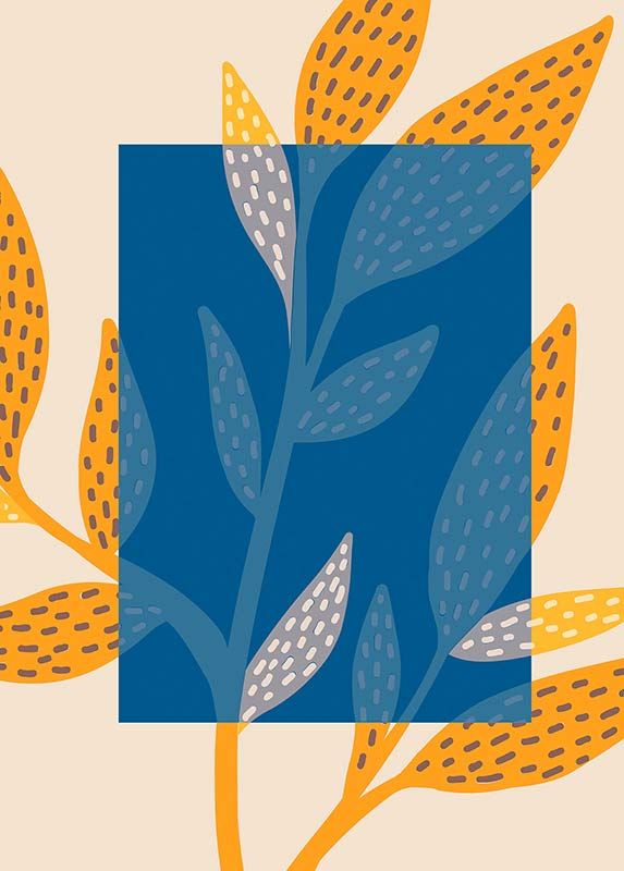 Komar Wandbild - Illustration Colorful Foliage  - Größe: 50 x 70 cm