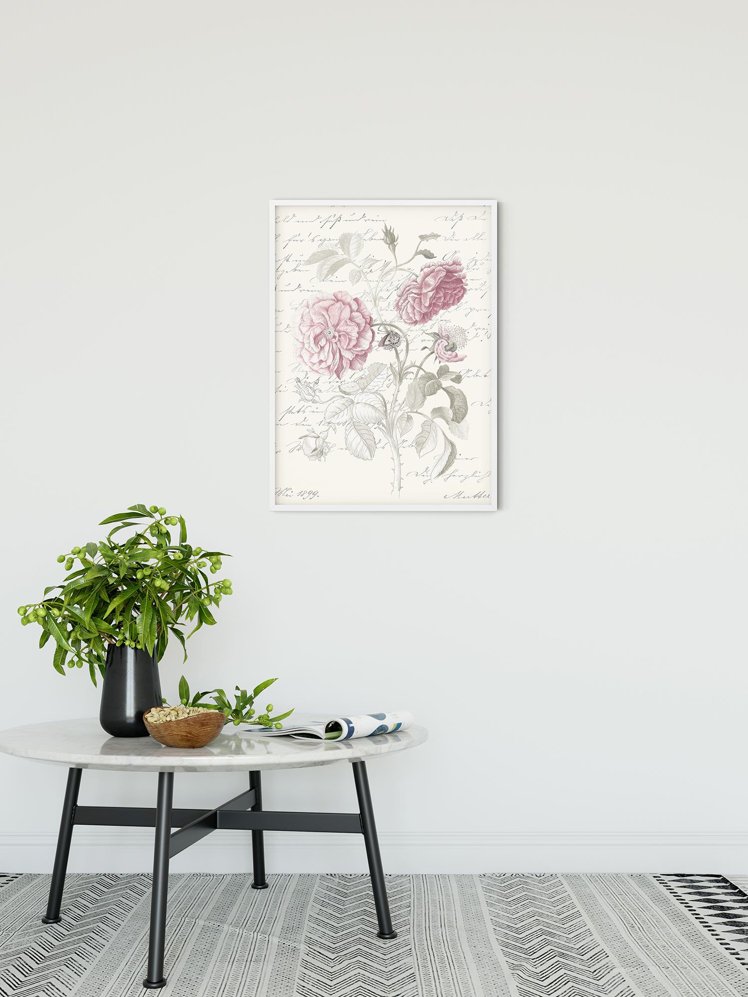 Komar Wandbild - Poème Rose - Größe: 30 x 40 cm