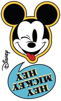 Selbstklebende Vlies Fototapete/Wandtattoo - Mickey Hey XXL - Größe 127 x 200 cm